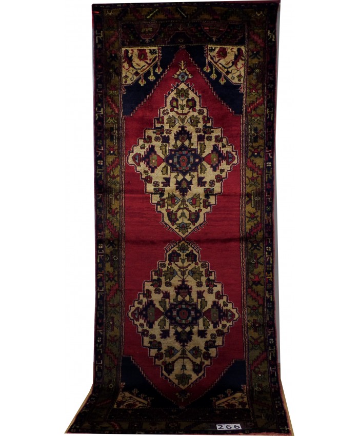 Handmade Turkish Central Anatolian Nomadic Big Runner Original Wool on Wool Carpet – FREE SHIPPING..!