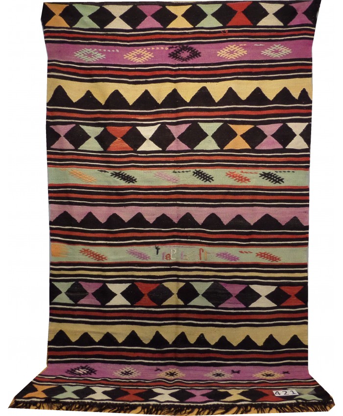 Handmade Turkish Anatolia Nomadic Original Wool On Wool Kilim – FREE SHIPPING..!