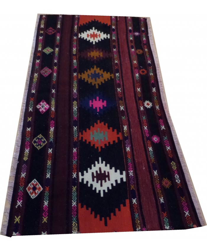 Handmade Turkish Anatolian Sivas Original Wool On Cotton Kilim – FREE SHIPPING..!