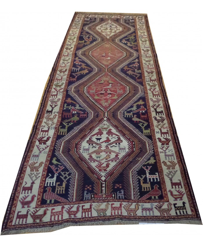 Handmade Hakkari Sumak Original Wool On Wool Kilim – FREE SHIPPING..!