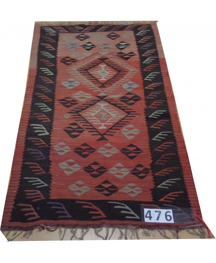 Handmade Turkish Anatolian Nomadic Kilim Original  Wool On Wool  – FREE SHIPPING..!