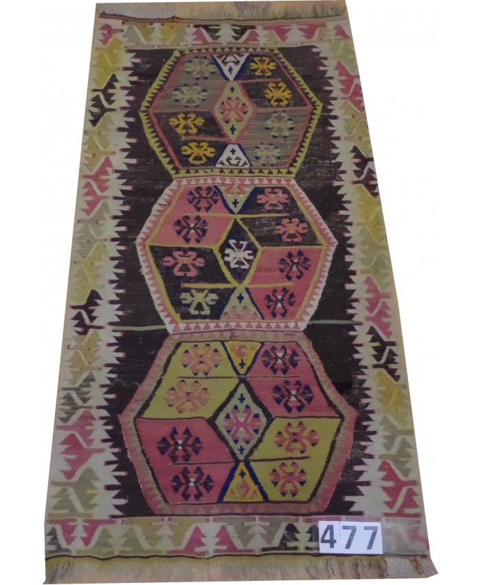 Handmade Turkish Anatolia Nomadic Kilim Original Wool On Wool – FREE SHIPPING..!