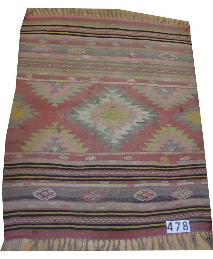 Handmade Turkish Anatolia Nomadic Kilim Original Wool On Wool  – FREE SHIPPING..!