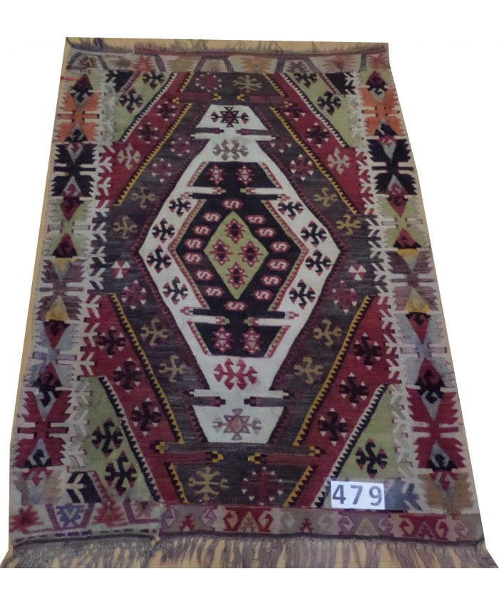 Handmade Turkish Anatolian Nomadic Kilim Original Wool On Wool  – FREE SHIPPING..!