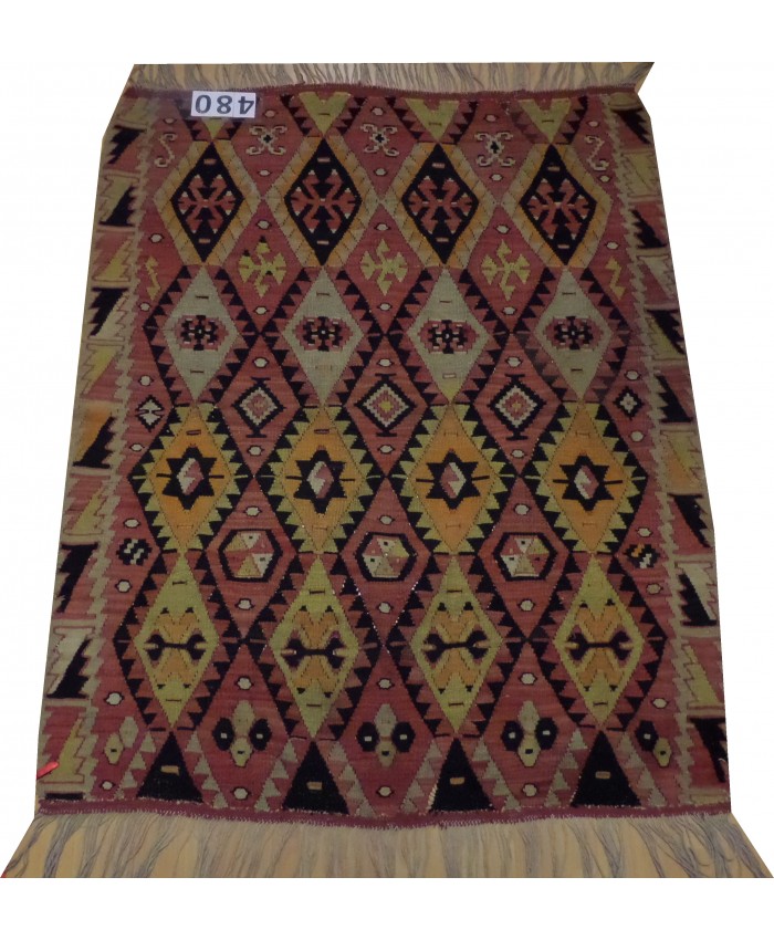 Handmade Turkish Anatolian Nomadic Kilim Original Wool On Wool  – FREE SHIPPING..!