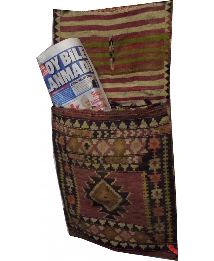 Handmade Turkish Anatolia Nomadic SaddleBag Kilim Original Wool On Wool – FREE SHIPPING..!