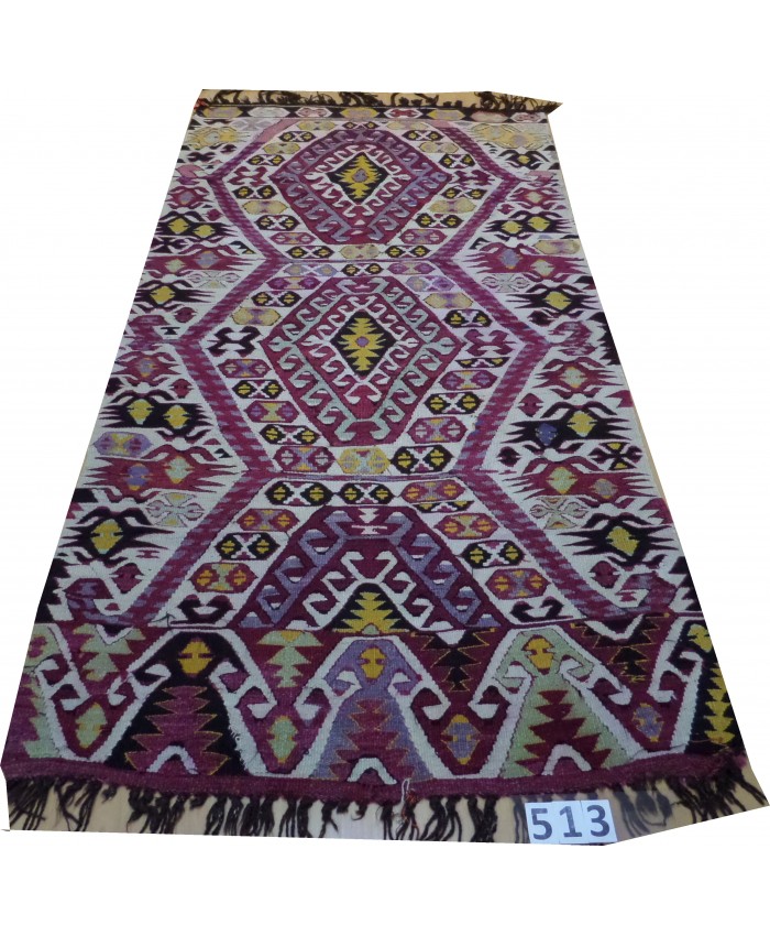 Handmade Turkish Anatolia  Nomadic Kilim Original Wool On Wool  – FREE SHIPPING..!