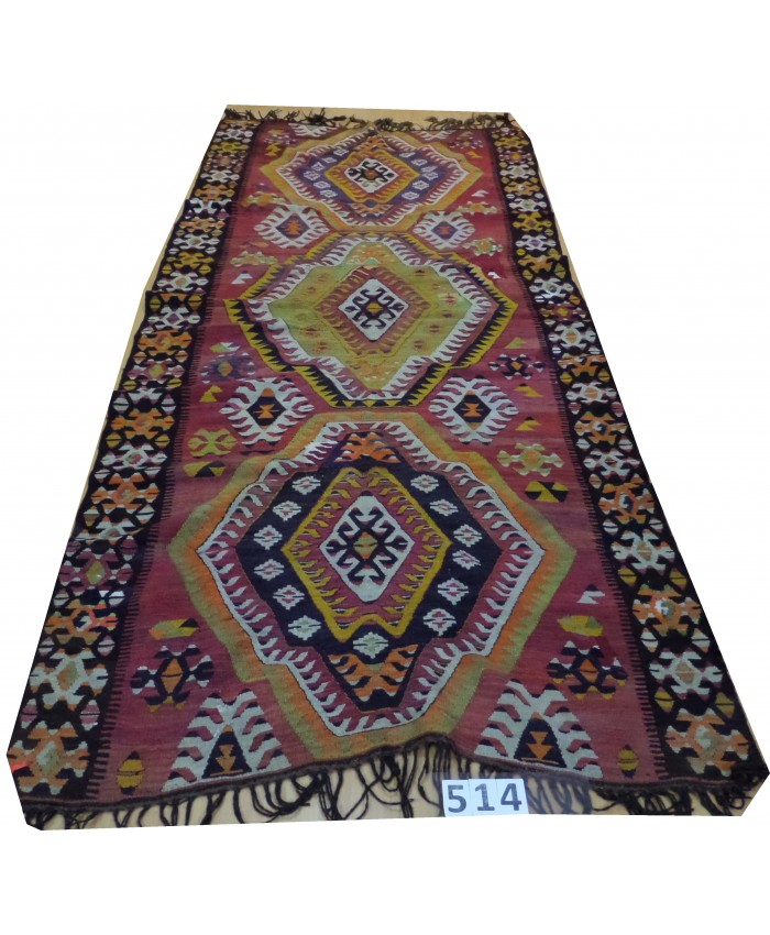 Handmade Turkish Anatolia Nomadic Kilim Original Wool On Wool  – FREE SHIPPING..!