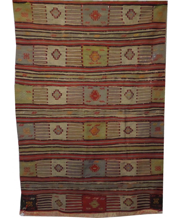 Handmade Turkish Anatolian Nomadic Kilim Original Wool On Wool – FREE SHIPPING..!