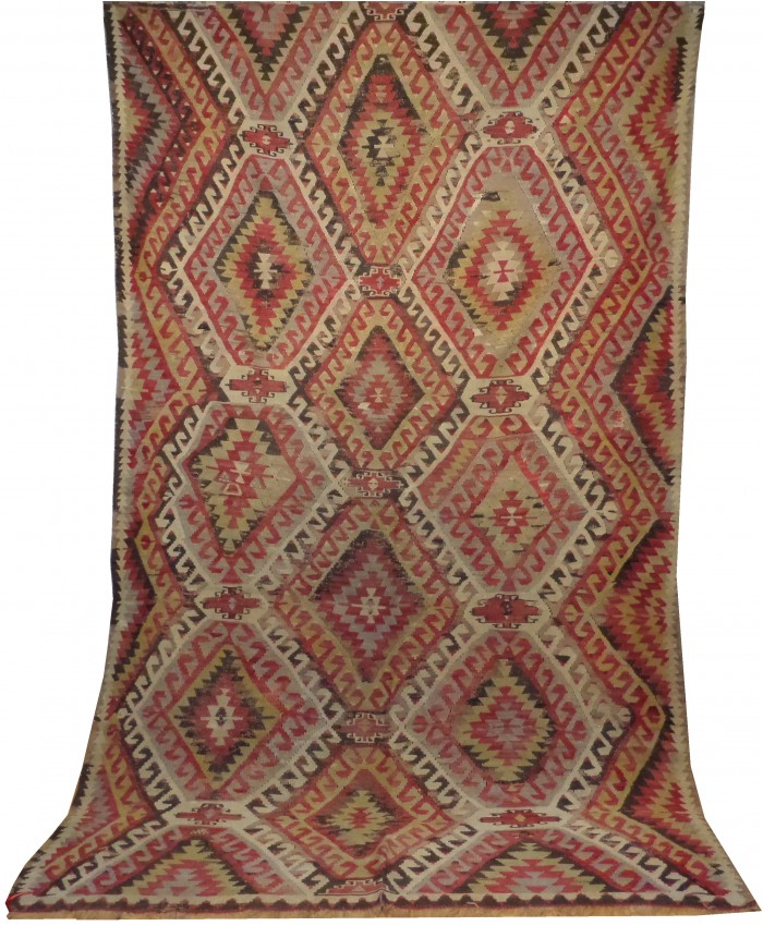 Handmade Turkish Anatolian Nomadic Kilim Original Wool On Wool – FREE SHIPPING..!