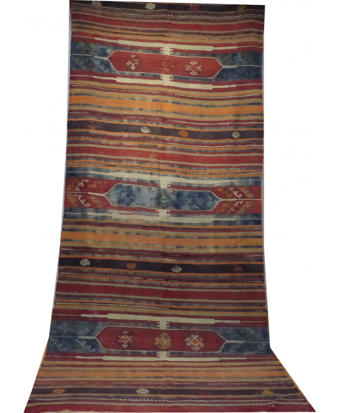 Handmade Turkish Anatolian Nomadic Kilim Original Wool On Wool – FREE SHIPPING..!